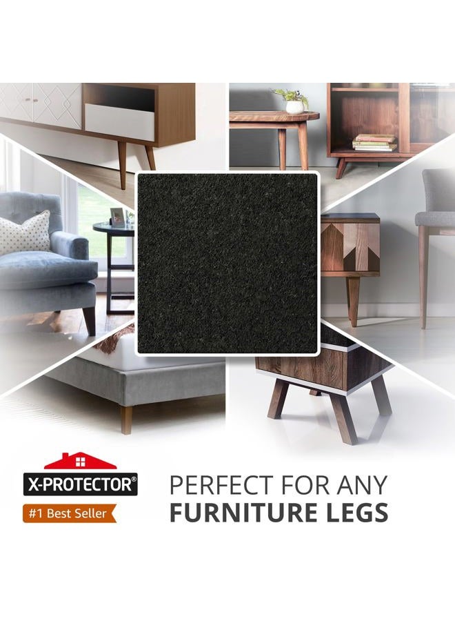 X-PROTECTOR Felt Furniture Pads - 12 PCS 3" - Felt Pads Floor Protectors - Chair Felt Pads - Felt Pads for Furniture Feet - Furniture Pads for Hardwood Floors - Protect Your Floors! (Black, Square) - Image 2