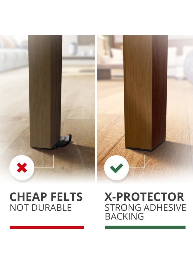 X-PROTECTOR Felt Furniture Pads - 12 PCS 3" - Felt Pads Floor Protectors - Chair Felt Pads - Felt Pads for Furniture Feet - Furniture Pads for Hardwood Floors - Protect Your Floors! (Black, Square) - Image 3