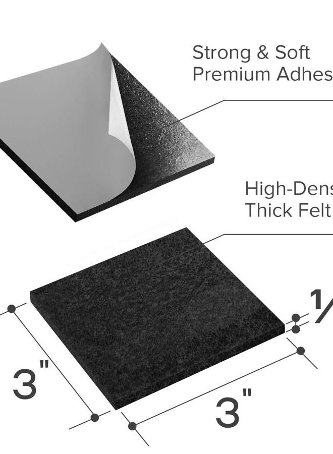 X-PROTECTOR Felt Furniture Pads - 12 PCS 3" - Felt Pads Floor Protectors - Chair Felt Pads - Felt Pads for Furniture Feet - Furniture Pads for Hardwood Floors - Protect Your Floors! (Black, Square) - Image 5