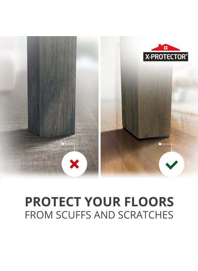 X-PROTECTOR Felt Furniture Pads - 12 PCS 3" - Felt Pads Floor Protectors - Chair Felt Pads - Felt Pads for Furniture Feet - Furniture Pads for Hardwood Floors - Protect Your Floors! (Black, Square) - Image 4