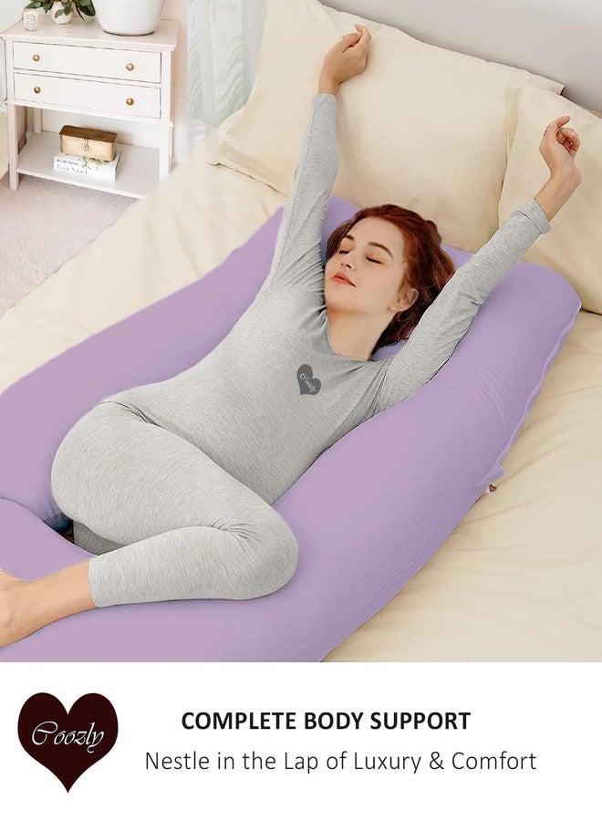 COOZLY G Shape Belly Back Pregnancy Pillow | G Shape Maternity Pillow with 100% Cotton Removable Covers | G Pregnancy Sleeping Pillow (Lavender) - Image 3