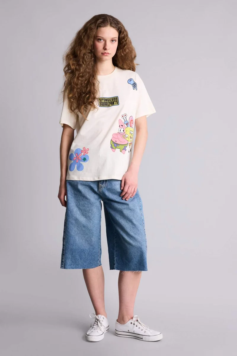 ديفاكتو SpongeBob Back Print Oversize T-Shirt