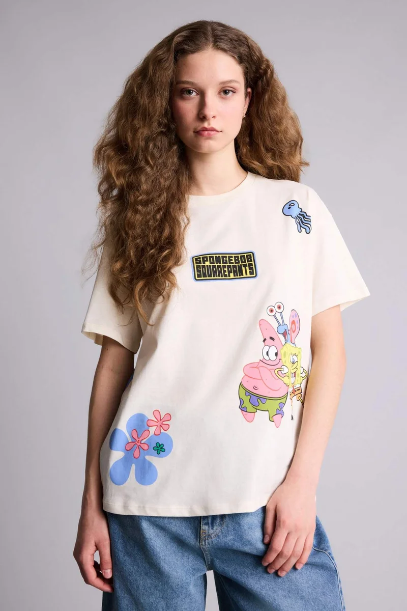 ديفاكتو SpongeBob Back Print Oversize T-Shirt