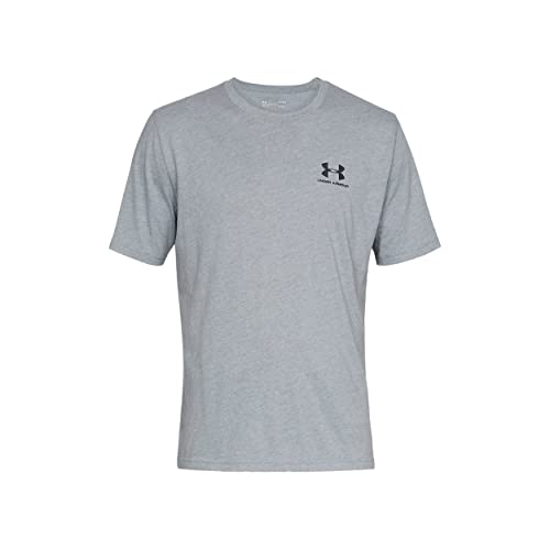 Under Armour Men's Sportstyle Left Chest Short-Sleeve T-Shirt, Steel Light Heather (036)/Black, X-Small - Image 3