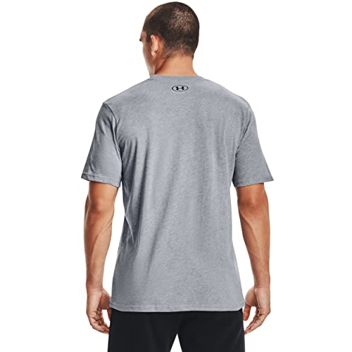 Under Armour Men's Sportstyle Left Chest Short-Sleeve T-Shirt, Steel Light Heather (036)/Black, X-Small - Image 2