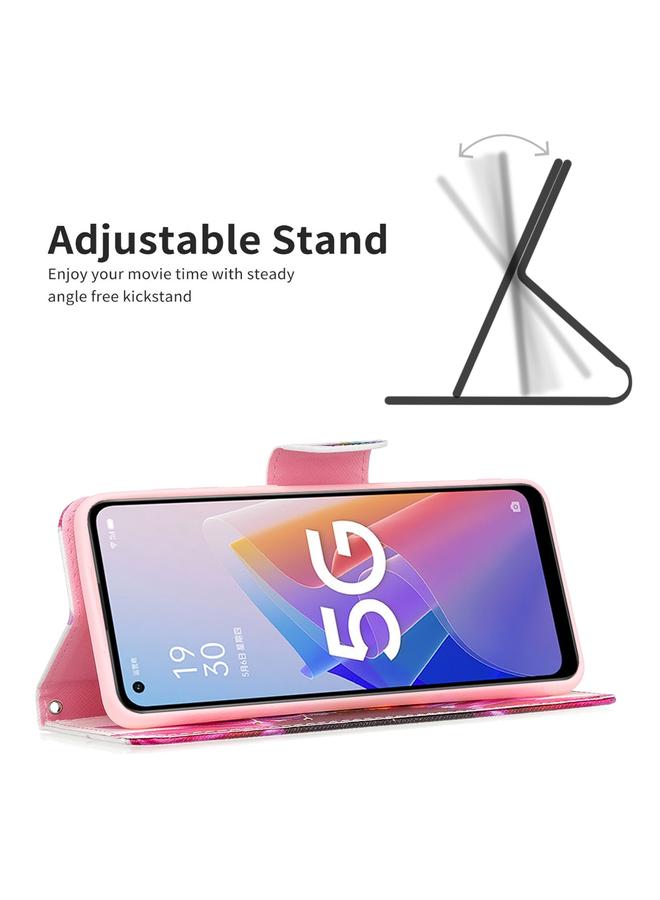 S-TOP Case For OPPO A96 5G Colored Drawing Pattern Leather Phone Case - Image 4