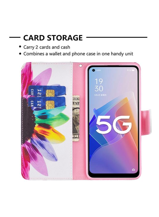 S-TOP Case For OPPO A96 5G Colored Drawing Pattern Leather Phone Case - Image 5