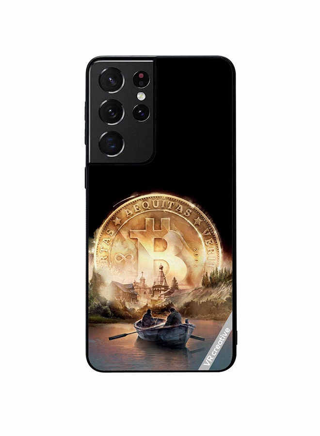 VR CREATIVE Protective Case Cover For Samsung Galaxy S21 Ultra 5G River Of Bitcoin Design Multicolour - Image 1