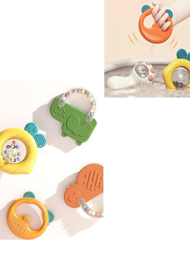 MIXDE 10pcs Baby Rattle Toy Set with Suitcase A Grade Plastic and Silicone, Early Educational Newborn Shaker, Grinding Toys, Boilable BPA Free, 2-in-1 Infant Soothing Toys - Image 4