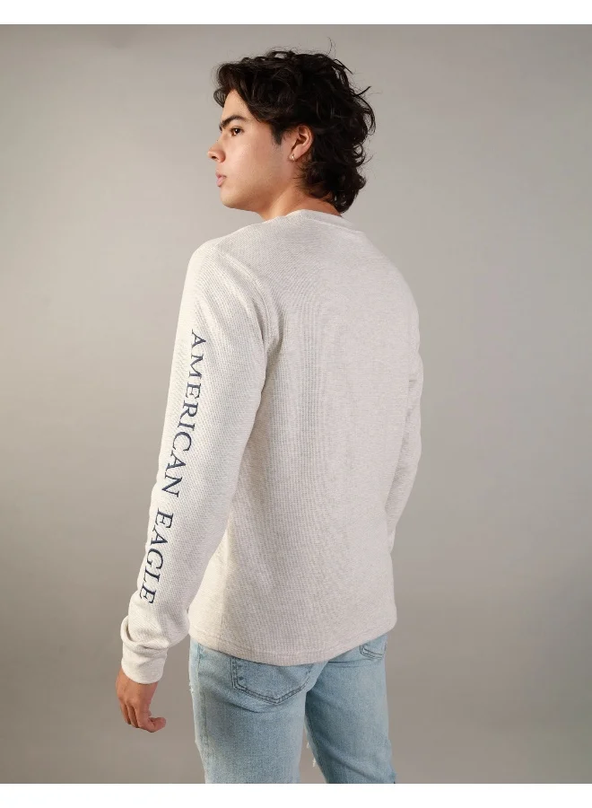 American Eagle AE Long-Sleeve Logo Graphic Thermal T-Shirt