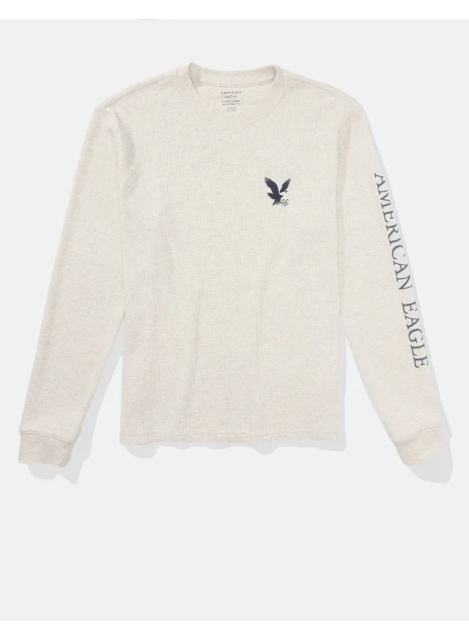 American Eagle AE Long-Sleeve Logo Graphic Thermal T-Shirt