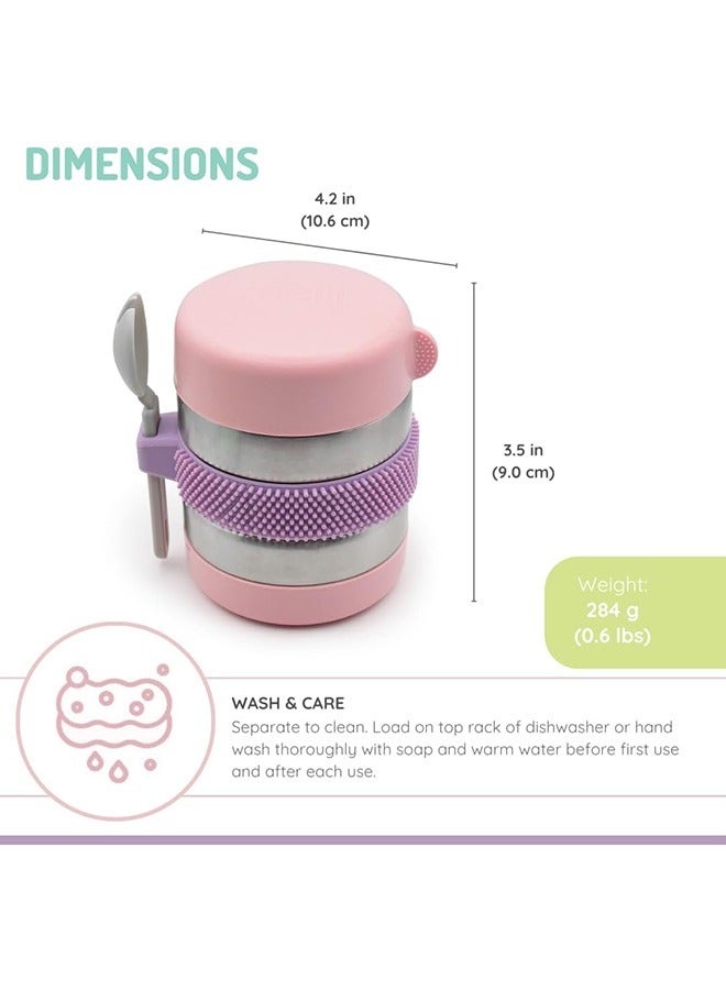 melii وعاء طعام للأطفال، ترمس فidget بغطاء سيليكون، خالي من BPA، محكم التسرب ومعزول، يحتفظ بالطعام دافئًا لمدة خمس ساعات، 10.1 أونصة، 300 مل - Image 2
