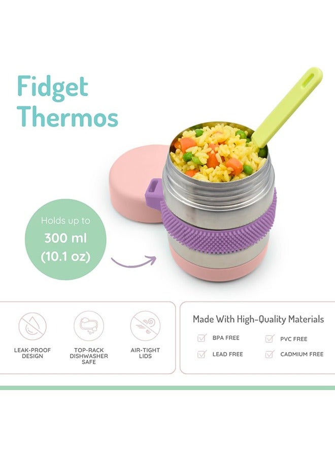 melii وعاء طعام للأطفال، ترمس فidget بغطاء سيليكون، خالي من BPA، محكم التسرب ومعزول، يحتفظ بالطعام دافئًا لمدة خمس ساعات، 10.1 أونصة، 300 مل - Image 3
