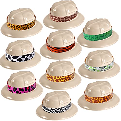 Haysandy 30 Sets Safari Party Hats Jungle Explorer Adventure Helmet Hats with Stickers Costume for Kids Boys Girls Decoration Birthday Party Supplies - Image 1