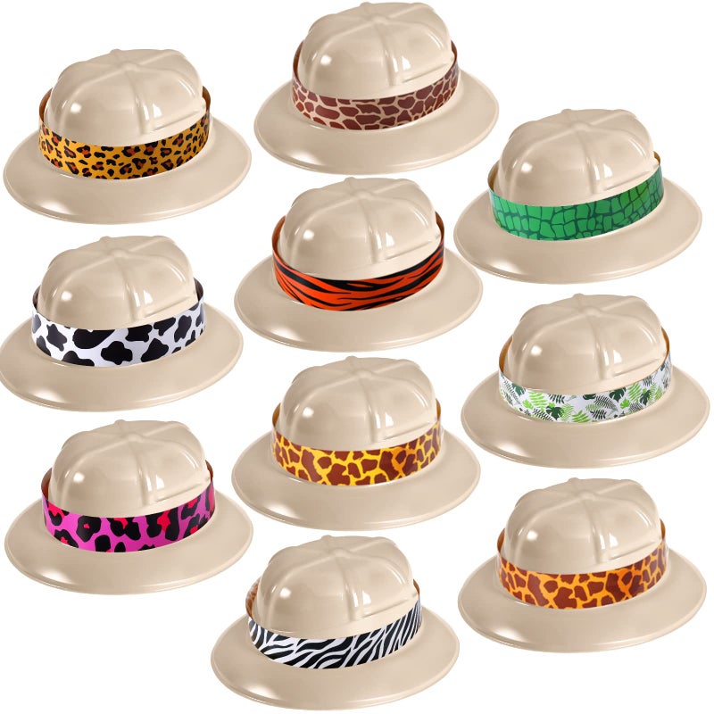 Haysandy 30 Sets Safari Party Hats Jungle Explorer Adventure Helmet Hats with Stickers Costume for Kids Boys Girls Decoration Birthday Party Supplies - Image 2