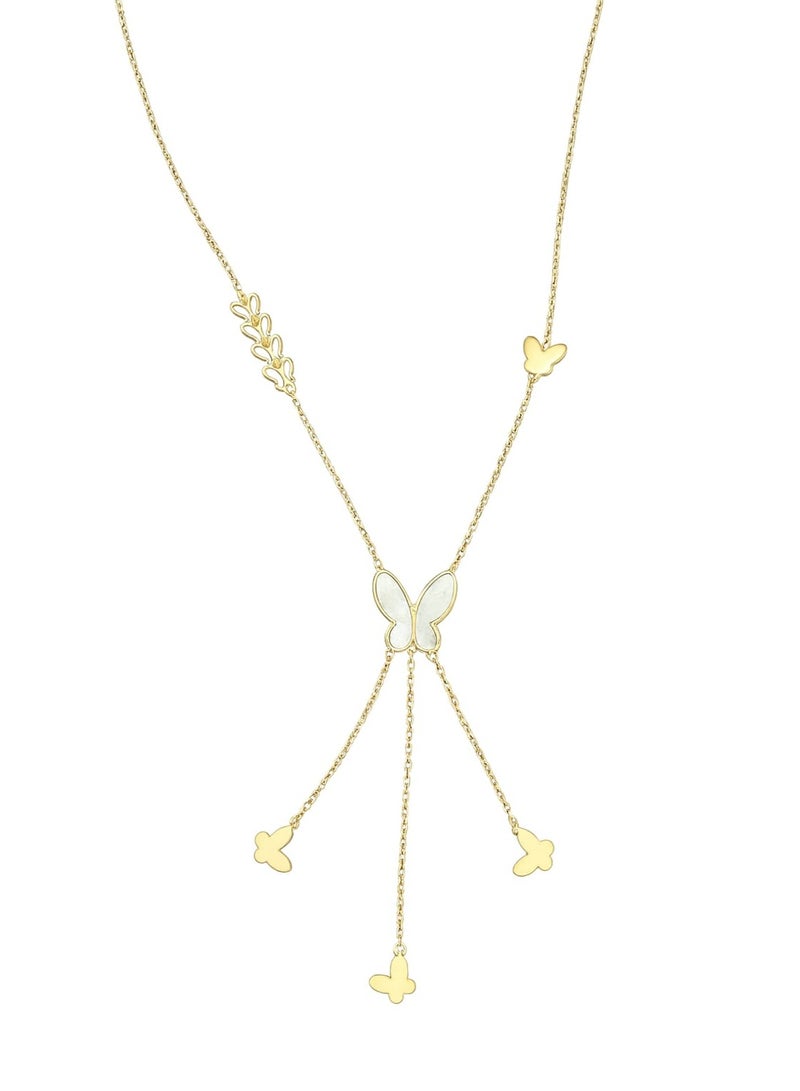 فلافي عقد نسائي بدلاية فراشة من الصدف ودلايات رقيقة – لمسة راقية - Image 3