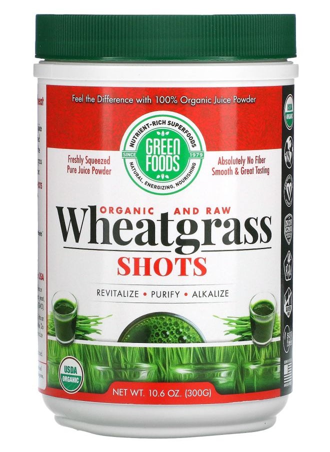 Green Foods Organic and Raw Wheatgrass Shots 10.6 oz (300 g) 