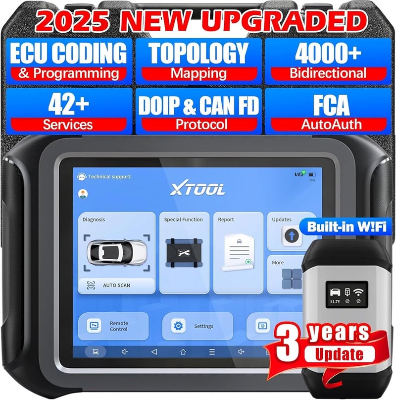XTOOL XTOOL D9S Pro Automotive Diagnostic Tool Wireless Bidirectional OBD2 Scanner with ECU ProgrammingCoding HighEnd Scan Tool with Topology 45 Resets Full System PMI FCACAN FDDoIP 3Yr Update