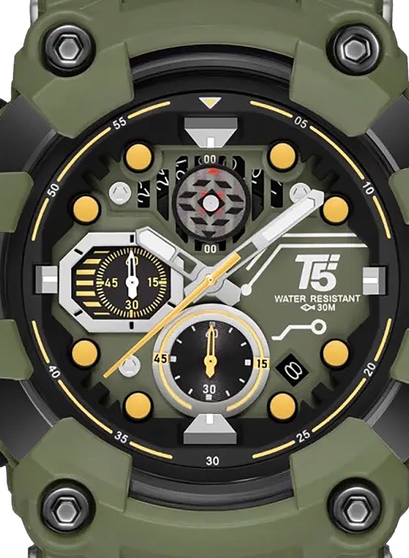 T5 Mens Chronograph Silicone Strap Watch H4011G - Image 3