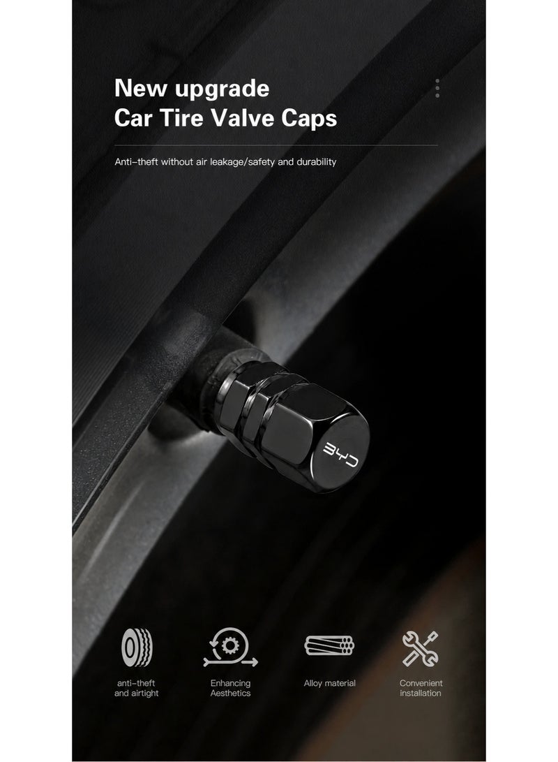 Car Wheel Tire Air Valve 4pcs Caps Stem Covers Exterior Accessories For BYD QIN Plus, ATTO 8, sealion 5,song, Seal 6 plus all other Model - Image 4