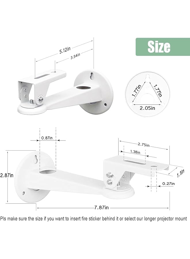 erorex Angle Adjustable Projector Mount Projector Ceiling Mount Angle Adjustable Camera Holder 1Pcs Projector Hanger With Load 11Lbs Length 7.87 Inch 1 4 Mounting Screw Wall Projector Mount For Office Home  - Image 5