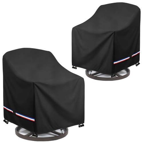 Sobana Patio Chair Covers Waterproof Swivel Outdoor Chair Cover 35W x 37D x 36H Inches Patio Furniture Covers 2 Pack Black - Image 1