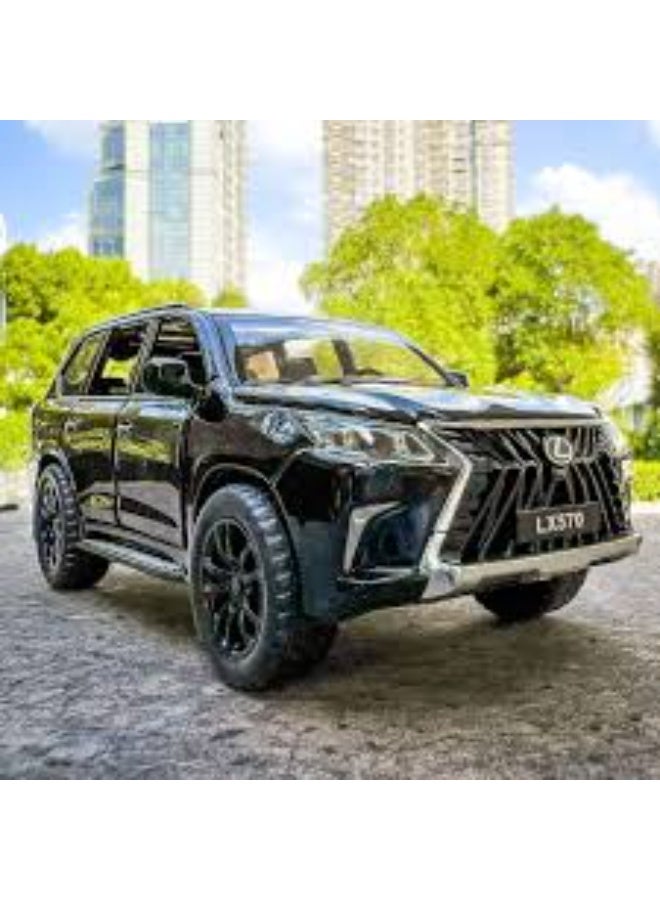 1:32 Alloy Collectible LEXUS LX570 Car Model Toy, Diecast Zinc Alloy LX570 Pull Back Collectible Toy Car, Sound and Light Pull Back Model Car for Kids Boy Girl Gift 16cm*6cm*7cm - Image 2