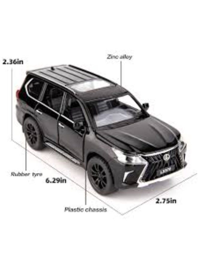 1:32 Alloy Collectible LEXUS LX570 Car Model Toy, Diecast Zinc Alloy LX570 Pull Back Collectible Toy Car, Sound and Light Pull Back Model Car for Kids Boy Girl Gift 16cm*6cm*7cm - Image 4