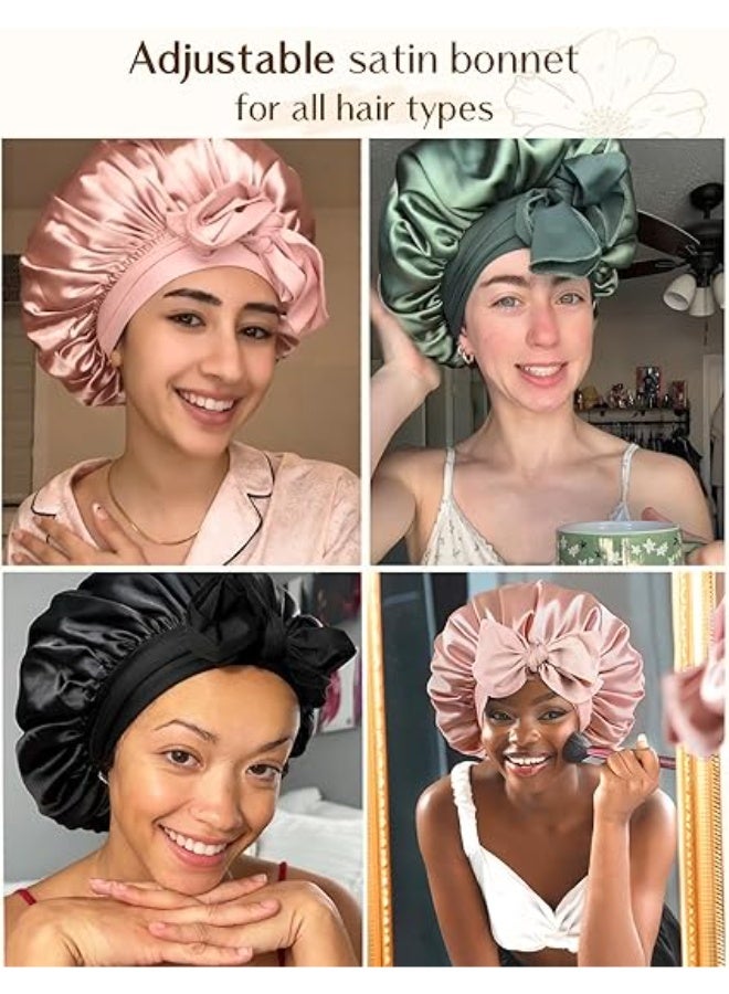 Satin silk nightcap with drawstring, suitable for Black women, can cover curly, naturally wavy hair. - Image 5