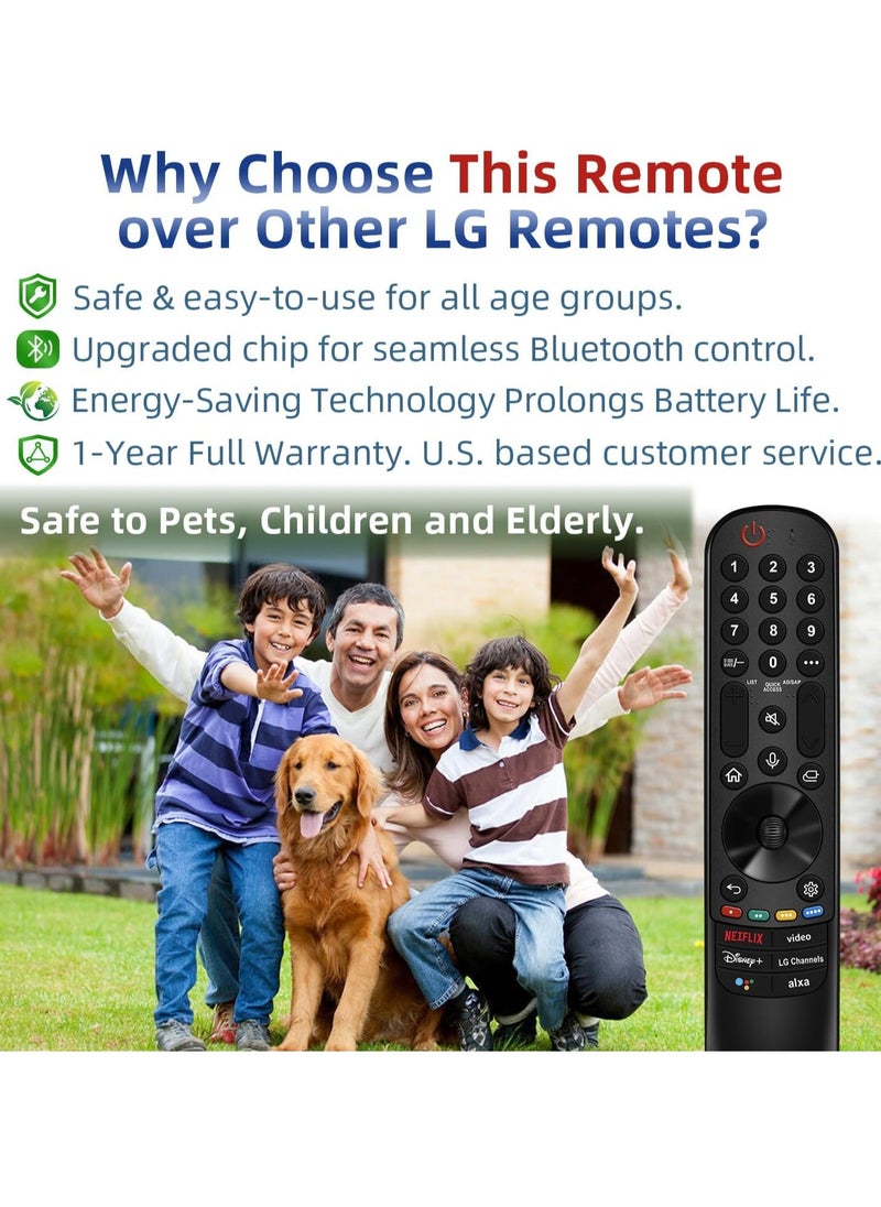 TIGER - Universal LG TV Magic Remote Replacement for 2019–2024 Smart TVs | Compatible with MR20GA, MR21GA, MR22GA, MR23GA, MR24GA | Voice & Pointer Function | Plug & Play | Bluetooth & Infrared | Ergonomic Design | 1-Year Warranty | High Precision Control - Image 1