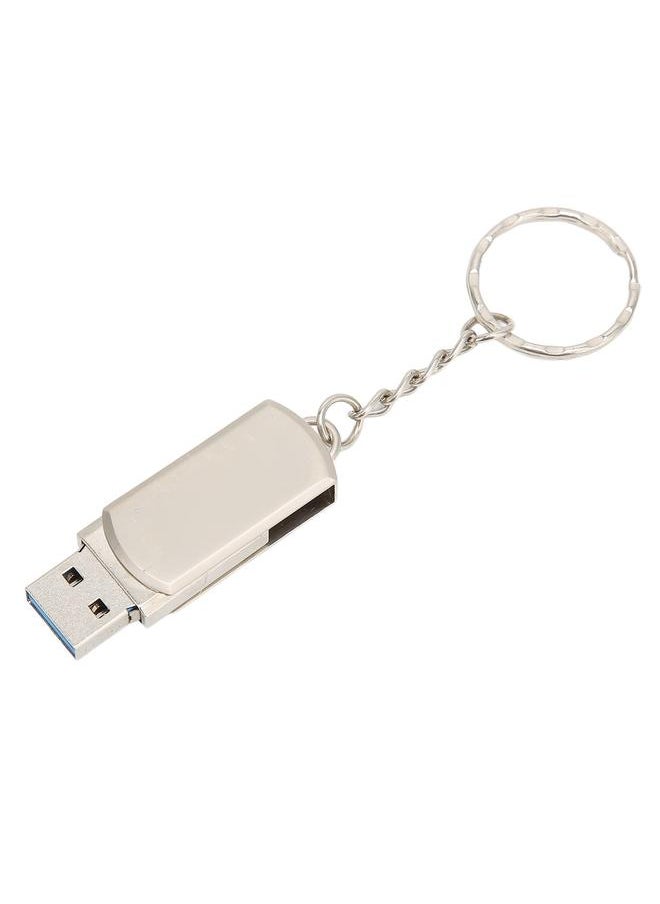 usb3.0 + tpye-C mobile phone computer dual-use USB disk with keychain USB3.0 flash memory stick high speed flash drive flash drive thumb drive 64GB silver