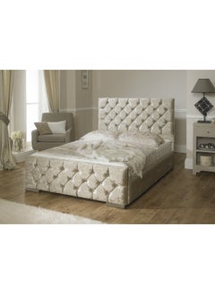 Havana Beds And Upholstery Monaco Crushed Velvet Luxury Handmade Queen Bed (Suitable Mattress Fit :150 Cm X 200 Cm)  - Image 1