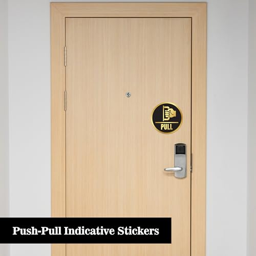 Rousrie Push and Pull Stickers for Glass Doors (Size: 6 Inch) for Office, Stores, Cafe, Hotel, Restaurant, Business & Shop, Self-Adhesive, Acrylic Signage (Design 1) - Image 3