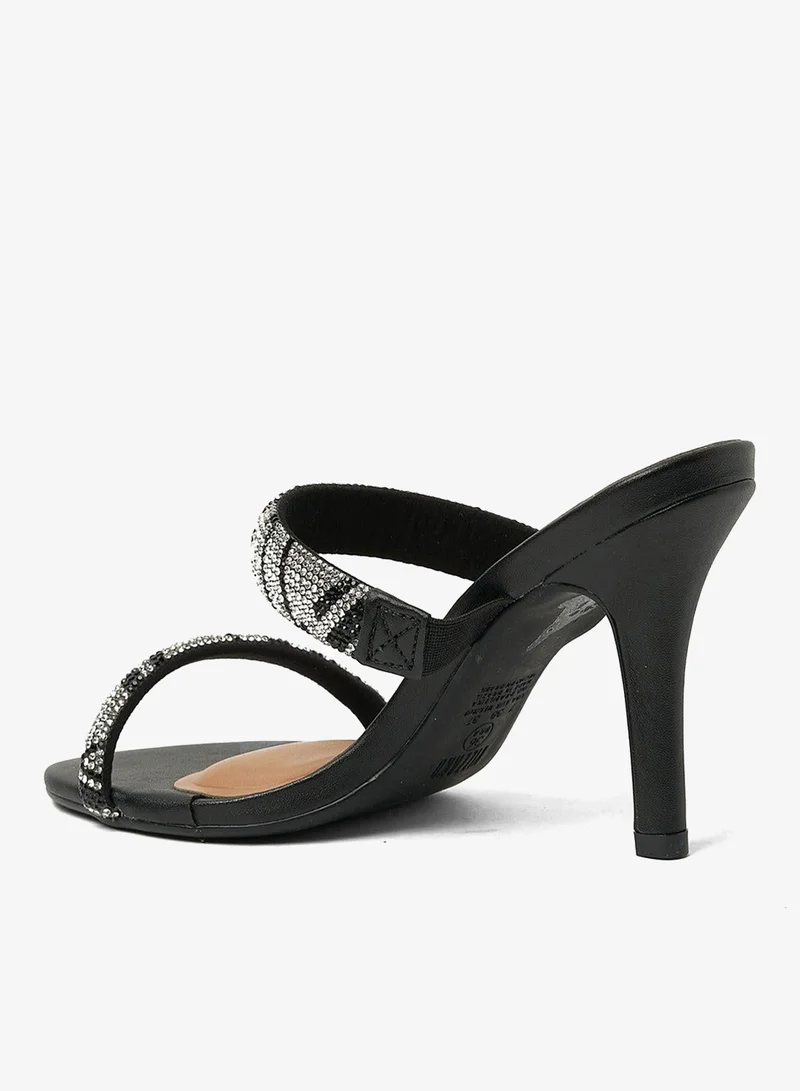 VIZZANO Black Block Heel Sandals for Women – Stylish Ladies Heels Sandals for Everyday Wear for Women | Best Price UAE