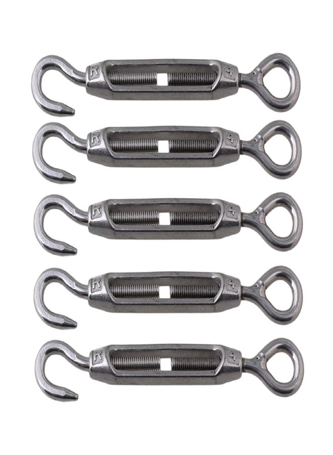 BQLZR BQLZR M4 Stainless Steel 304 Hook & Eye Turnbuckle Wire Rope Tension for DIY String Light Picture Hanging, Garden Wire, Fence Gate Wire, Tent Rope Pack of 5  - Image 4
