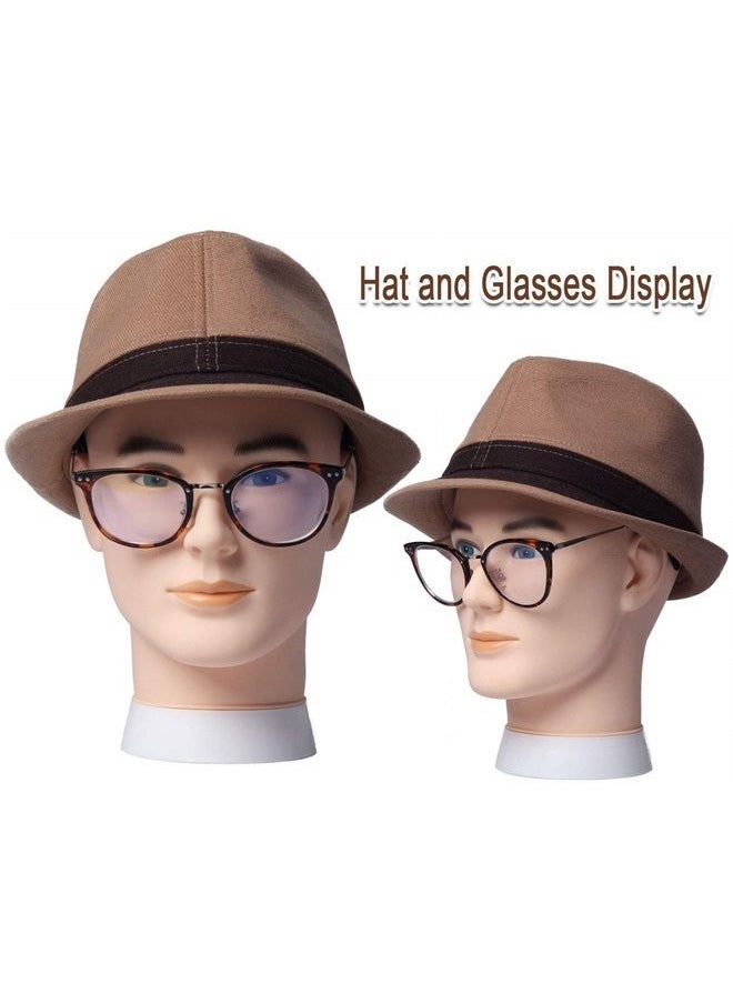 Newshair NEWSHAIR Male Bald Mannequin Head Wig Head Training Head Professional Cosmetology for Wig Making and Display Hat Helmet Glasses or Masks Display Head Model with Free Clamp Stand (Fair Skin)  - Image 3