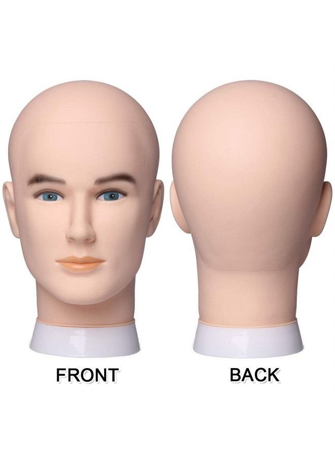 Newshair NEWSHAIR Male Bald Mannequin Head Wig Head Training Head Professional Cosmetology for Wig Making and Display Hat Helmet Glasses or Masks Display Head Model with Free Clamp Stand (Fair Skin)  - Image 5