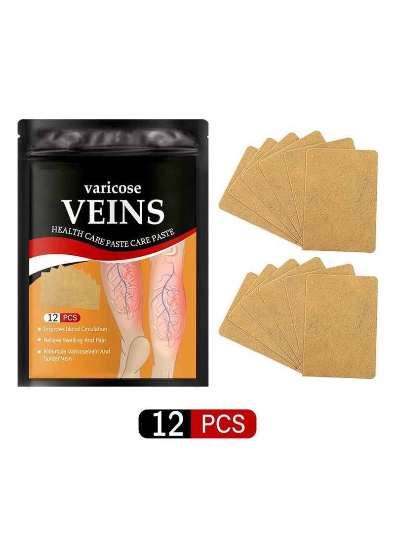 Generic 12 Pcs Varicose vein patch for leg health,Varicose vein patch for pain relief,blood circulation,Swelling,Spider veins  - Image 1