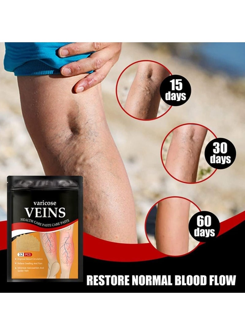 Generic 12 Pcs Varicose vein patch for leg health,Varicose vein patch for pain relief,blood circulation,Swelling,Spider veins  - Image 3