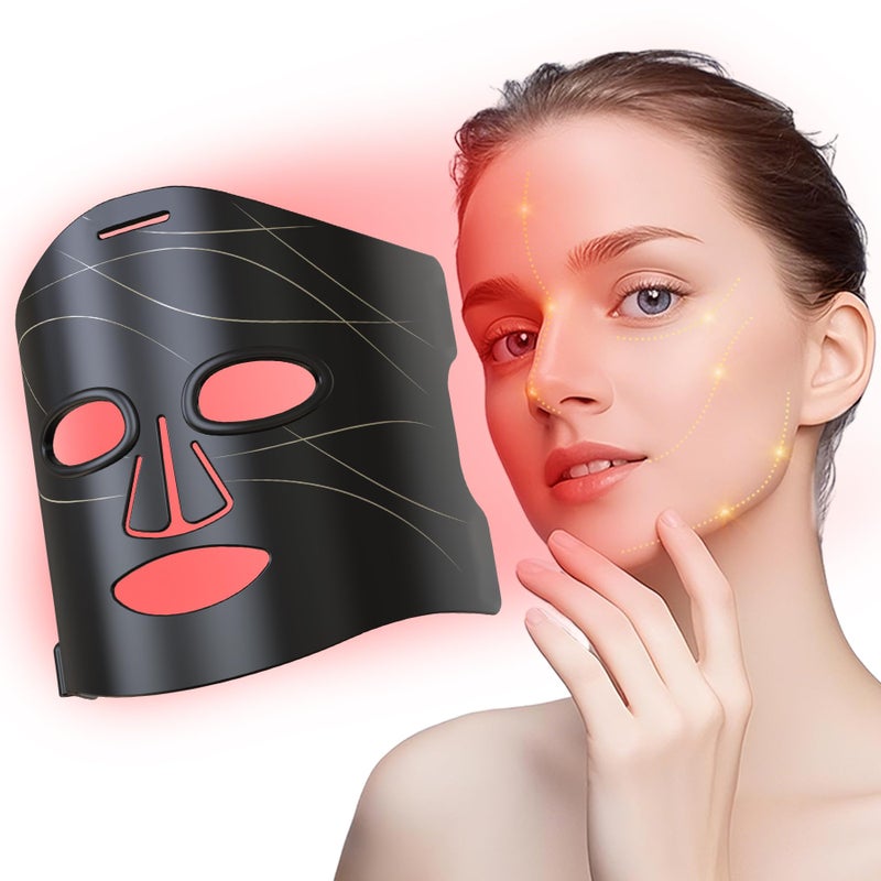 V VYM By Clinmate Red Light Therapy Mask 292 LEDs High Energy Professional Infrared Red Light Therapy Device for Face Led Lighting Facial Mask Replace Photon Rejuvenation  Black