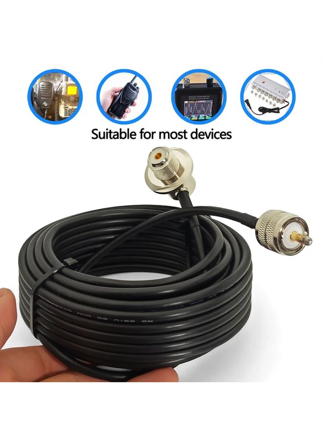 UHF Male to Female 90 Degree Coaxial Cable 1m 50 Ohm Low Loss Extension Cord - Image 1