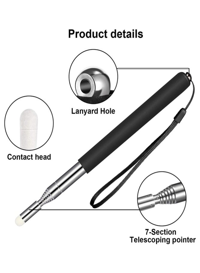 Extendable Teacher Pointer Stick Retractable Telescope Pointer with Lanyard for Classroom Whiteboard and Presentation (1 Meter) - Image 3