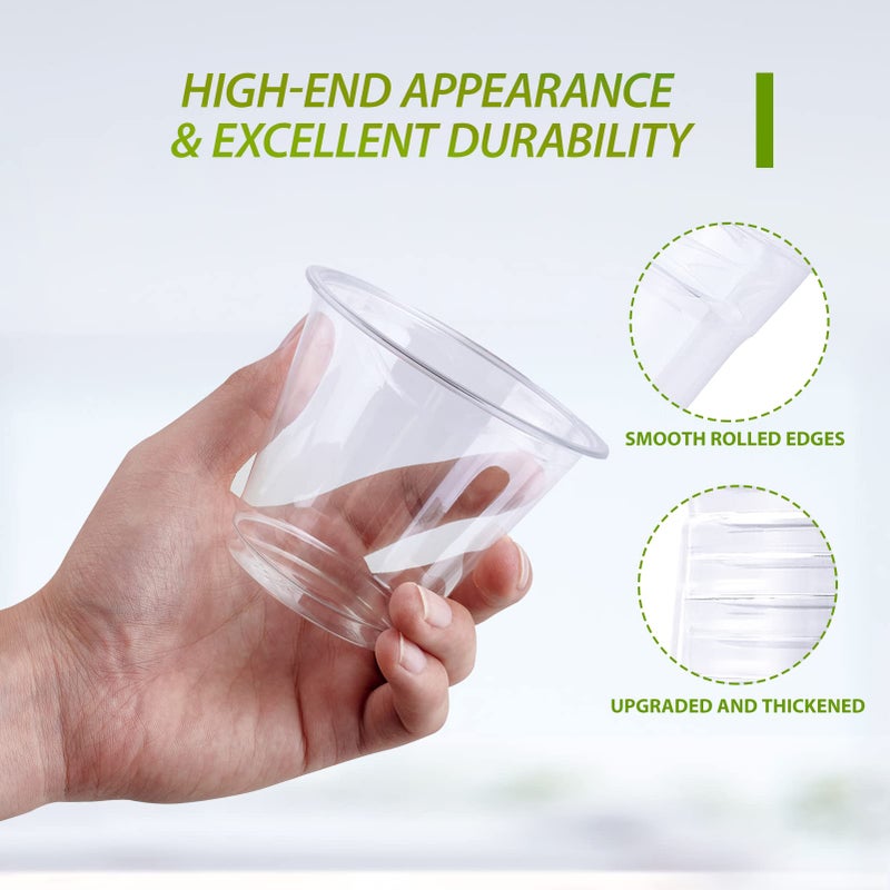 Lilymicky 300 Pack 9 oz Clear Plastic Cups  9 Ounce Disposable Plastic Drinking Cups  Crystal Clear  for Parties  Ceremonies  Events - Image 5