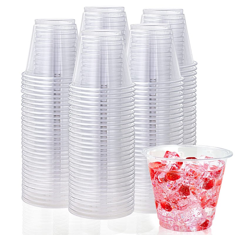 Lilymicky 300 Pack 9 oz Clear Plastic Cups  9 Ounce Disposable Plastic Drinking Cups  Crystal Clear  for Parties  Ceremonies  Events - Image 1