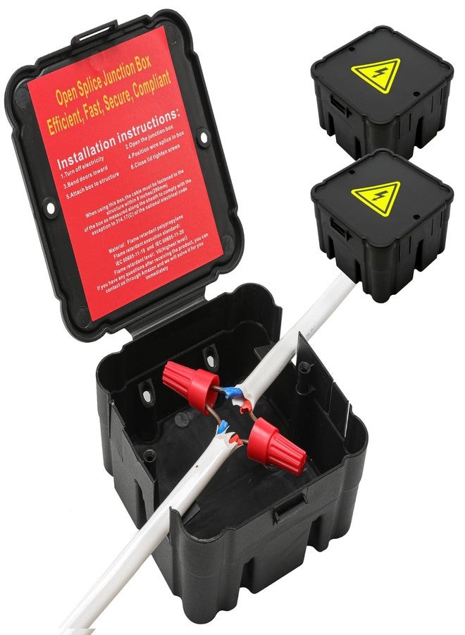 CICHKELY Open Splice Junction Box (2 Pack), One-Piece Junction Box Splice Box. Repair Open Splices, 5 Second Installation Splice Box, Electrical Junction Box, Wire Junction Box - Image 1