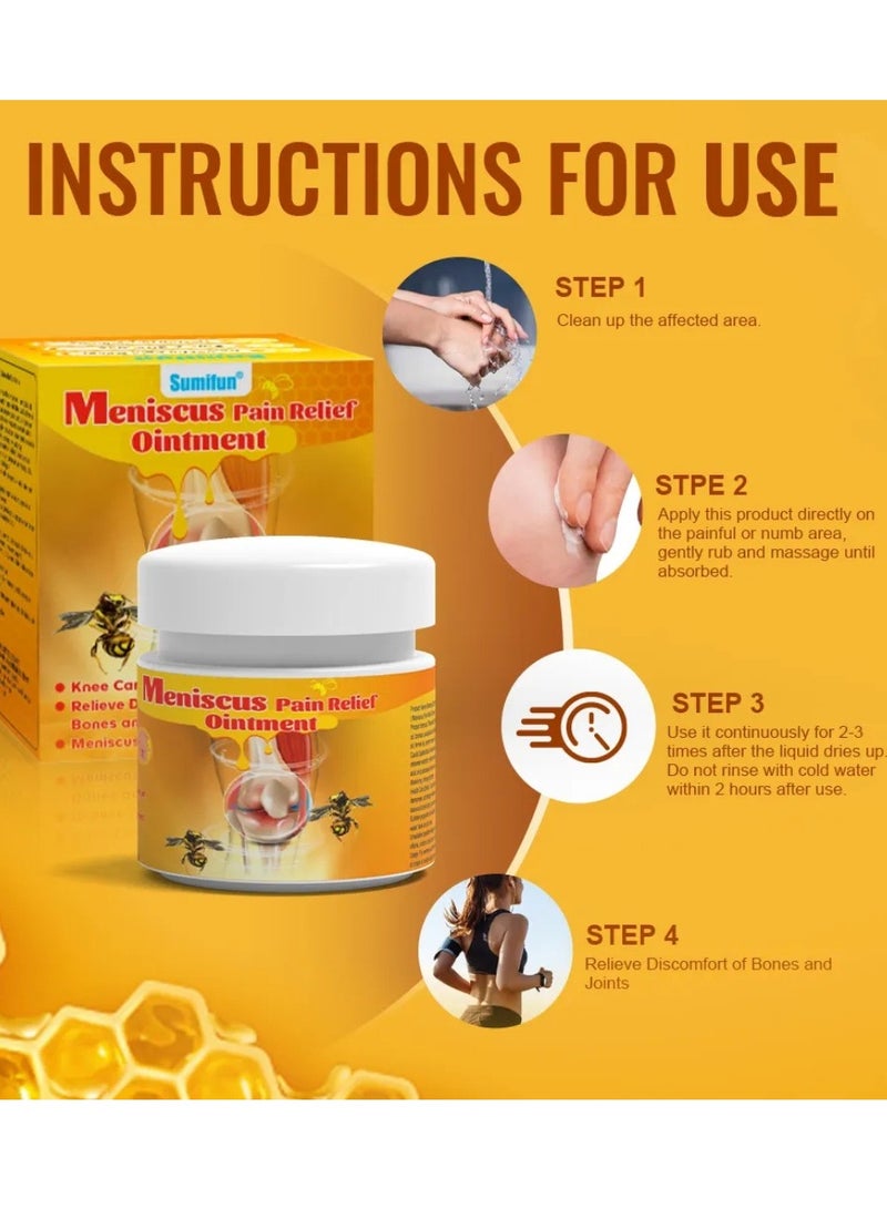 Sumifun مرهم تخفيف ألم الغضروف كريم تخفيف ألم المفاصل رعاية الركبة بلسم سم النحل لعلاج المفاصل جل كريم تخفيف ألم سم النحل 20 جرام - Image 2