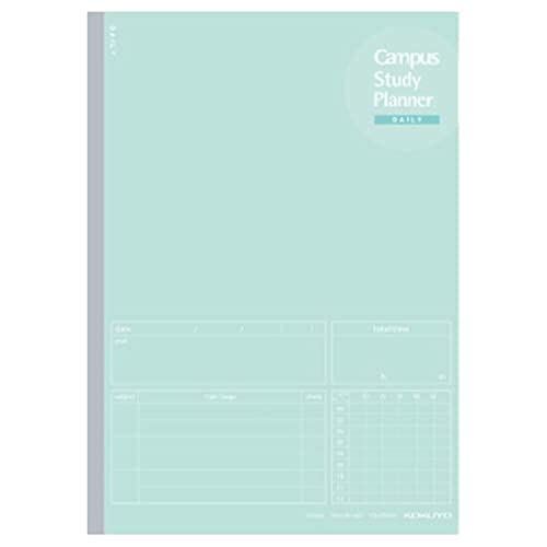 Kokuyo Campus Study Planner Notebook, Daily Ruled, Semi-B5, Mint Green, for 63 Days, Japan Import (NO-Y80MD-G) - Image 1