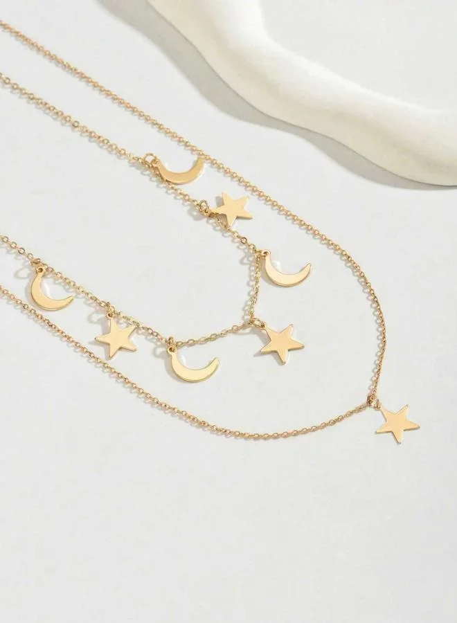 Take Two Take Two Star Moon Decor Layered Necklace