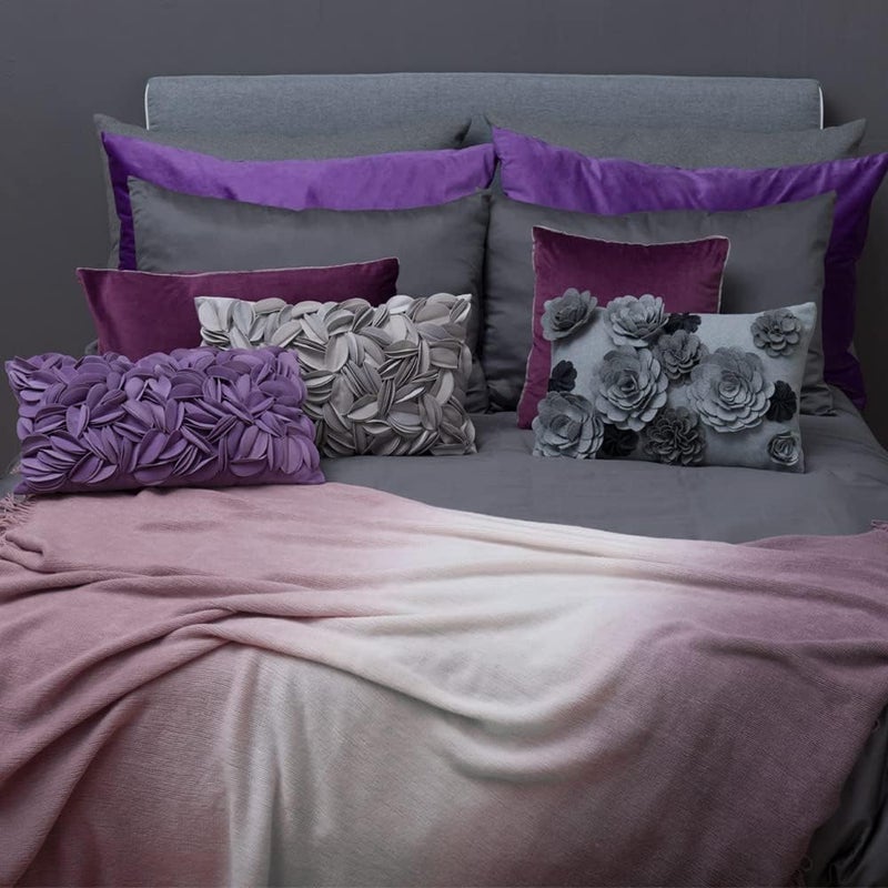 KINGROSE 3D Handmade Accent Pillow Cover Personalized Throw Pillow Cases Decorative Cushion Covers Home Decor for Girls Women Bedroom Couch Chair 12 x 20 Inches Light Grey - Image 3