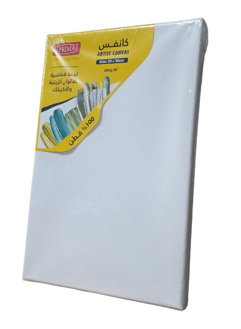 PRIMA Cotton Artist Canvas Board White Size 20*30 cm - Image 2